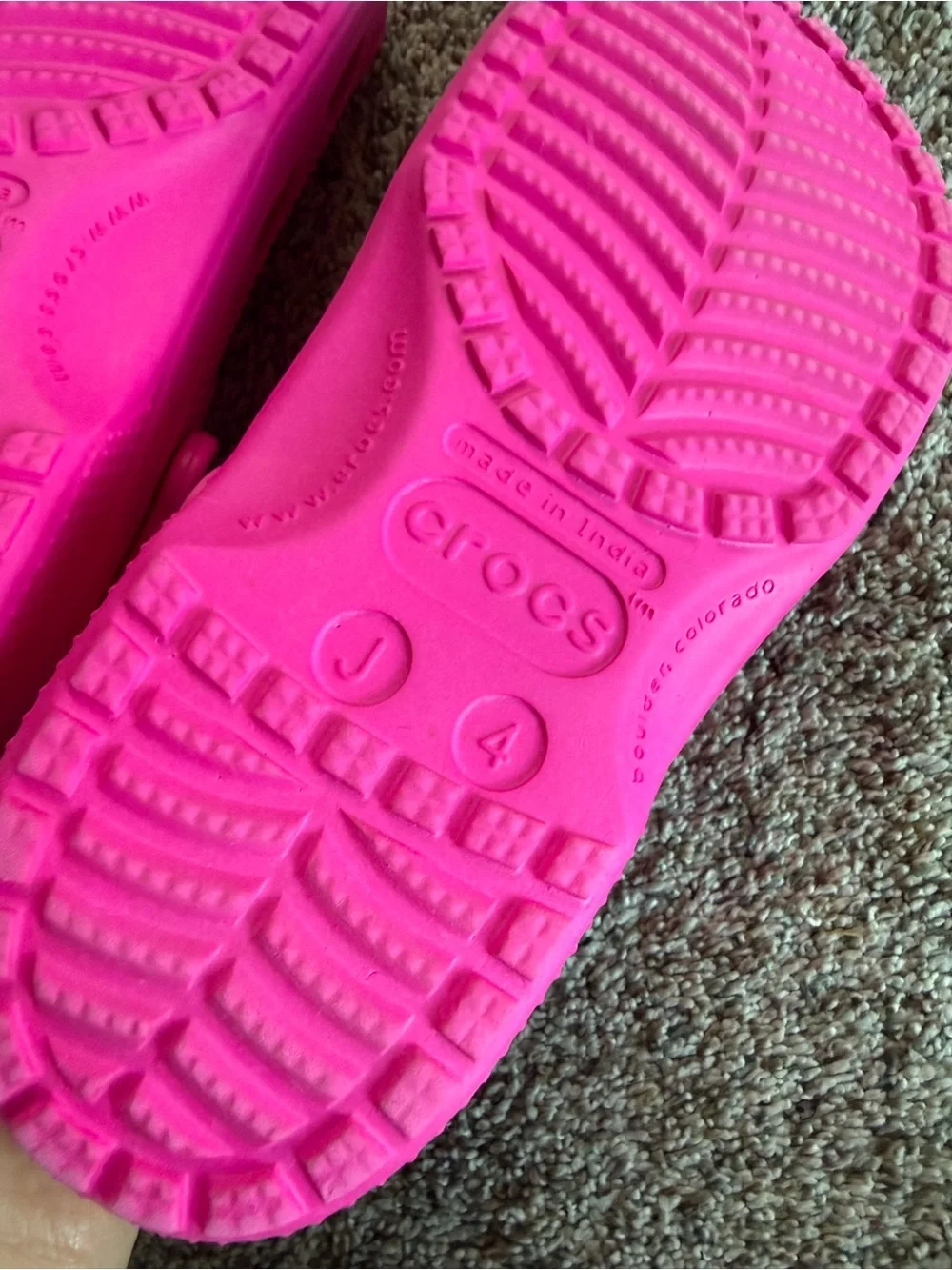 CROCS Kids Hot Pink Classic Clogs, J4